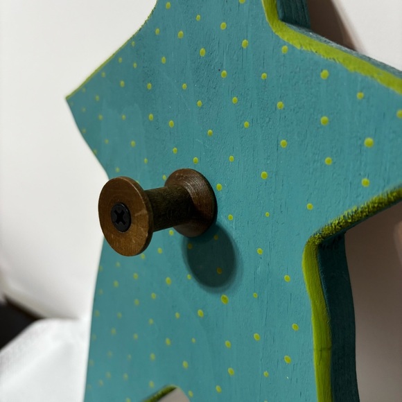 5/$25 Handcrafted Teal Star Wall Decor 10.5” Stool Knob Hanger Nova Scotia - Picture 2 of 5